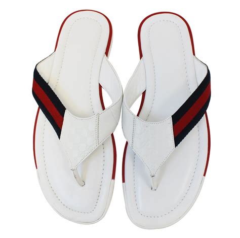 white gucci flip flops cheap|gucci slide shoes for sale.